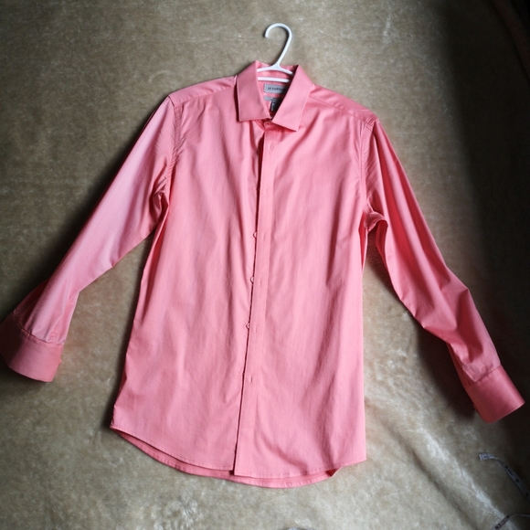 Le Château Salmon Pink Slim Fit Men's shirt - Picture 1 of 14